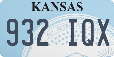 KS license plate 932IQX
