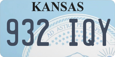 KS license plate 932IQY