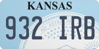 KS license plate 932IRB