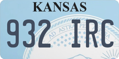 KS license plate 932IRC