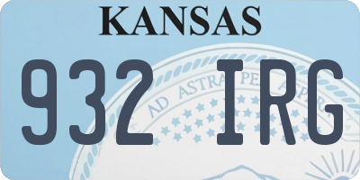 KS license plate 932IRG