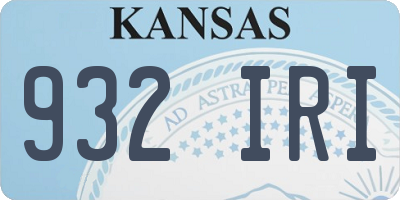 KS license plate 932IRI