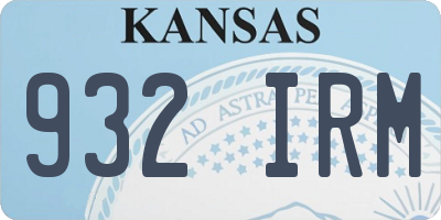 KS license plate 932IRM