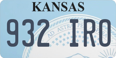 KS license plate 932IRO
