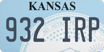 KS license plate 932IRP