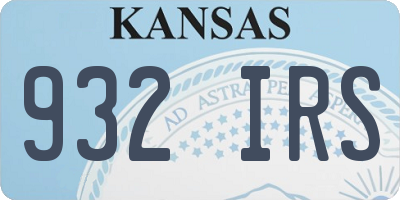 KS license plate 932IRS