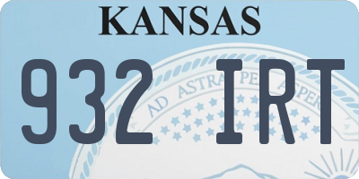 KS license plate 932IRT