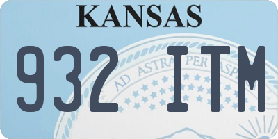 KS license plate 932ITM