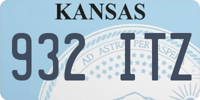 KS license plate 932ITZ
