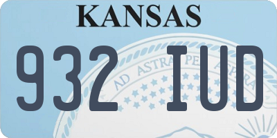 KS license plate 932IUD