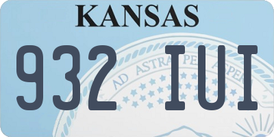 KS license plate 932IUI