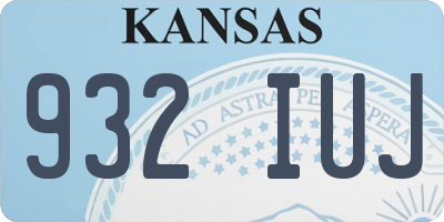 KS license plate 932IUJ