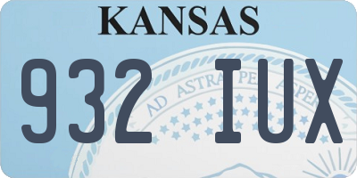 KS license plate 932IUX
