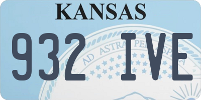 KS license plate 932IVE
