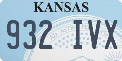 KS license plate 932IVX