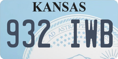 KS license plate 932IWB