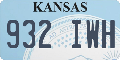 KS license plate 932IWH