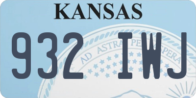 KS license plate 932IWJ