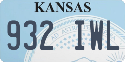 KS license plate 932IWL