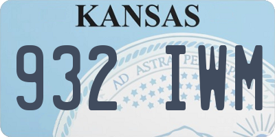 KS license plate 932IWM