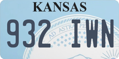 KS license plate 932IWN