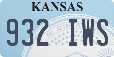 KS license plate 932IWS