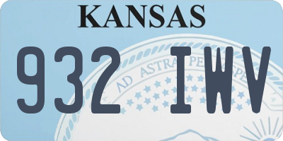 KS license plate 932IWV