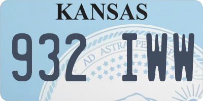 KS license plate 932IWW