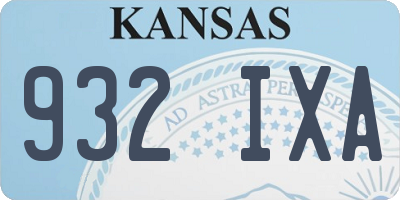 KS license plate 932IXA