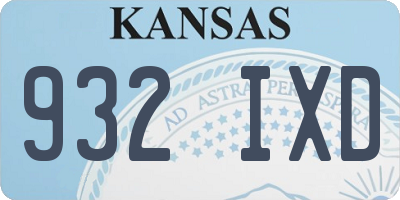 KS license plate 932IXD