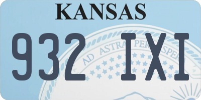 KS license plate 932IXI