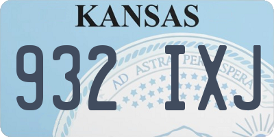 KS license plate 932IXJ