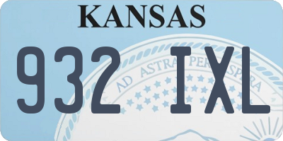 KS license plate 932IXL