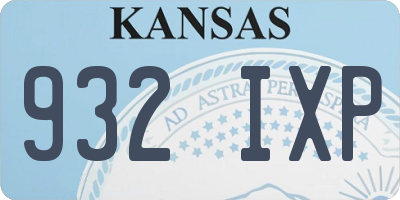 KS license plate 932IXP