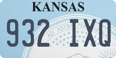 KS license plate 932IXQ