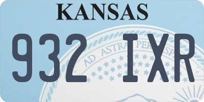 KS license plate 932IXR
