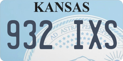 KS license plate 932IXS