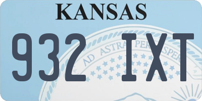 KS license plate 932IXT