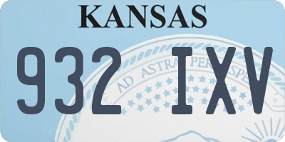 KS license plate 932IXV