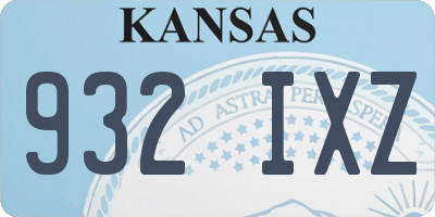 KS license plate 932IXZ