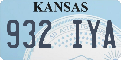 KS license plate 932IYA