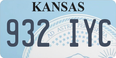 KS license plate 932IYC