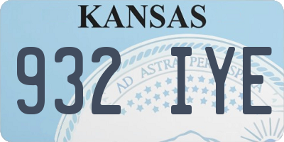 KS license plate 932IYE