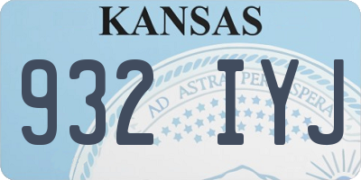 KS license plate 932IYJ