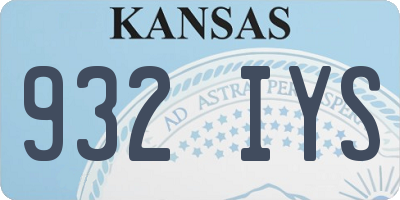 KS license plate 932IYS