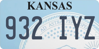 KS license plate 932IYZ