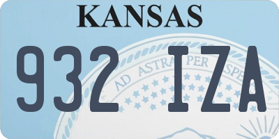 KS license plate 932IZA