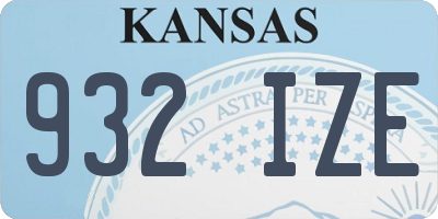 KS license plate 932IZE