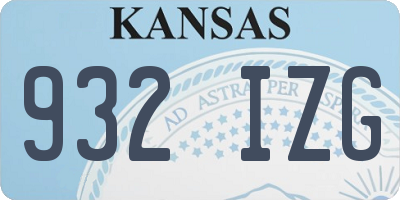 KS license plate 932IZG