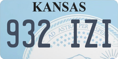 KS license plate 932IZI